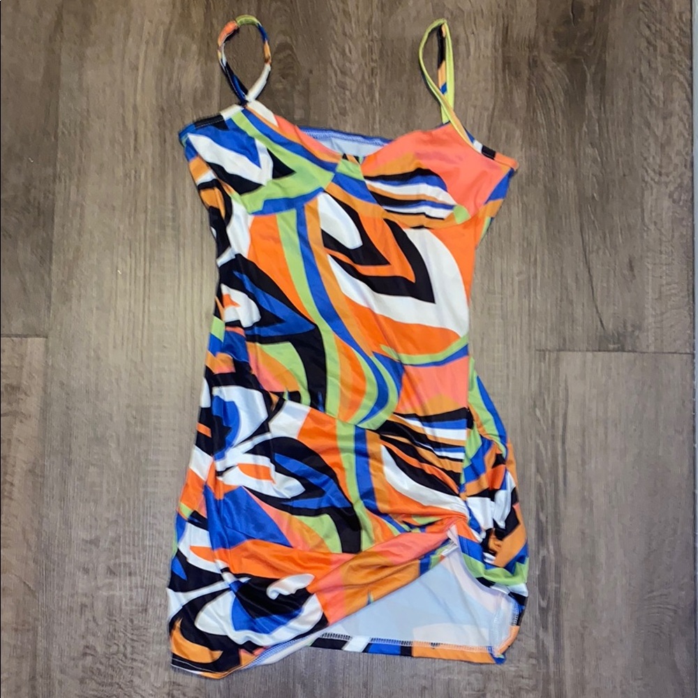 Colorful Abstract Print Dress